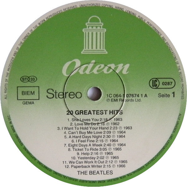 Beatles ‎– 20 Greatest Hits