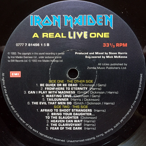 Iron Maiden ‎– A Real Live One