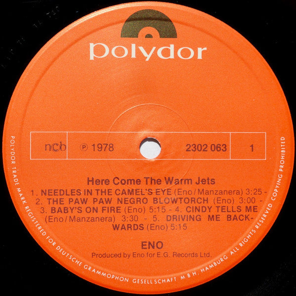 Eno, Brian ‎– Here Come The Warm Jets