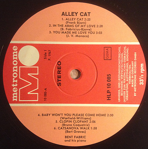 Fabric Bent ‎ Alley Cat Recordpusher