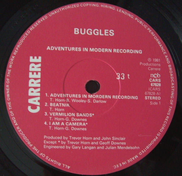 Buggles ‎– Adventures In Modern Recording